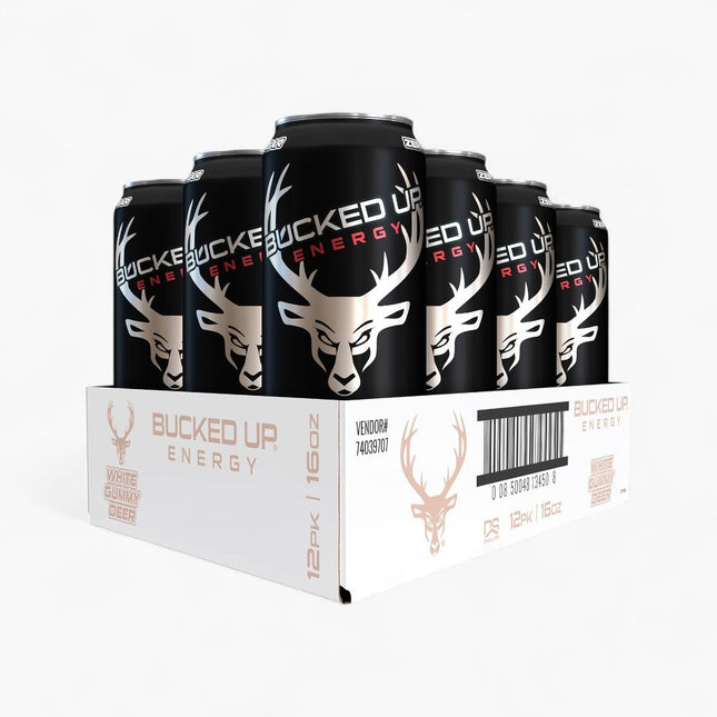 BUCKED UP ENERGY DRINK 12/16OZ WHITE GUMMY DEER