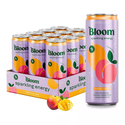 Bloom Peach Mango – 12 Pack × 12 oz Cans