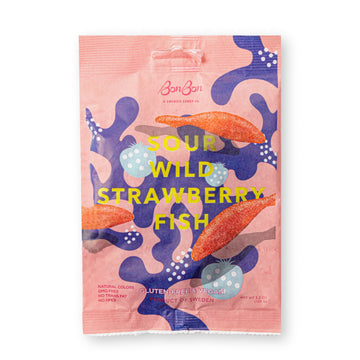 BonBon Sour Wild Strawberry Fish 14/5.2OZ - Swedish Candy
