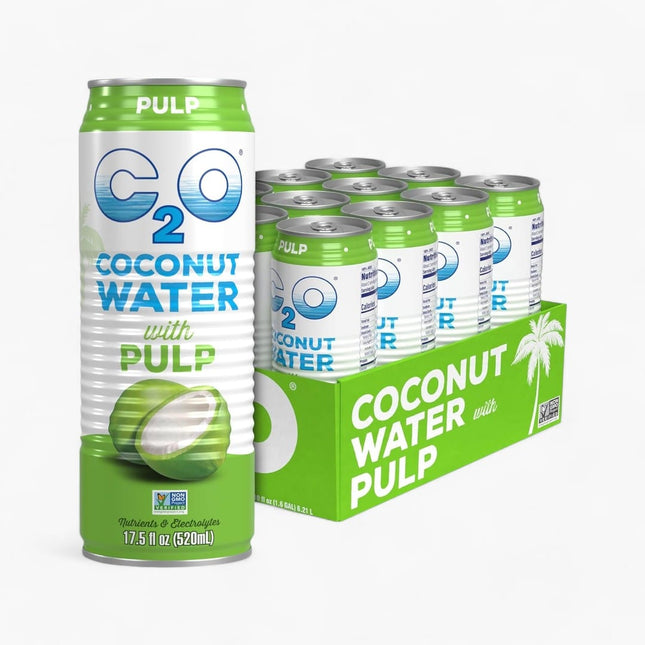 C2O Coconut Water W. Pulp Can 12/17.5 Oz