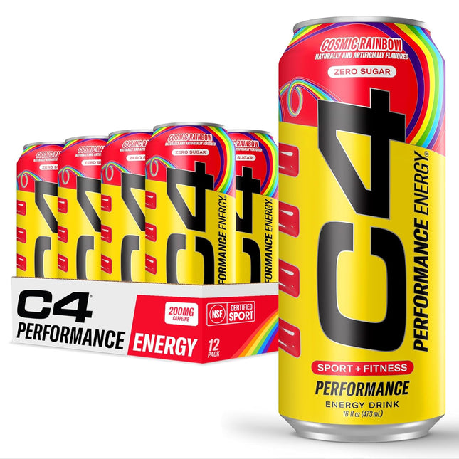 C4 ENERGY DRINK SKITTLES COSMIC RAINBOW 12/16OZ