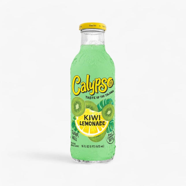 Calypso Kiwi Lemonade – 12 Pack × 16 oz Glass Bottles
