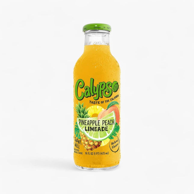 Calypso Pineapple Peach Lemonade – 12 Pack × 16 oz Glass Bottles