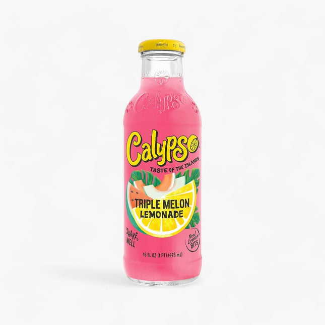 Calypso Triple Melon Lemonade – 12 Pack × 16 oz Glass Bottles