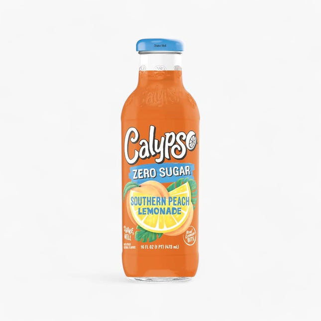 Calypso Southern Peach Lemonade – 12 Pack × 16 oz Glass Bottles