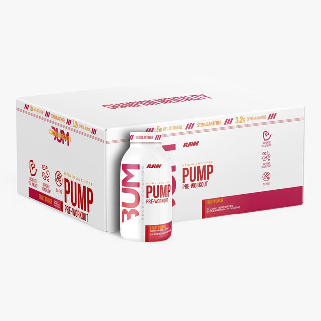 CBUM PUMP NON-STIM PREWORKOUT DRINK 12/12OZ FRUIT PUNCH