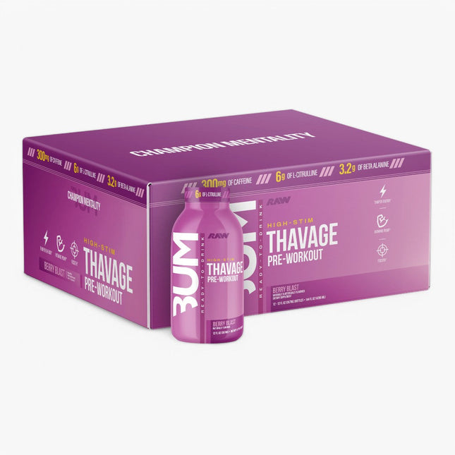 CBUM THAVAGE PREWORKOUT DRINK 12/12OZ BERRY BLAST