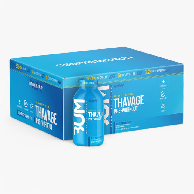 CBUM THAVAGE PREWORKOUT DRINK 12/12OZ BLUE RASPBERRY