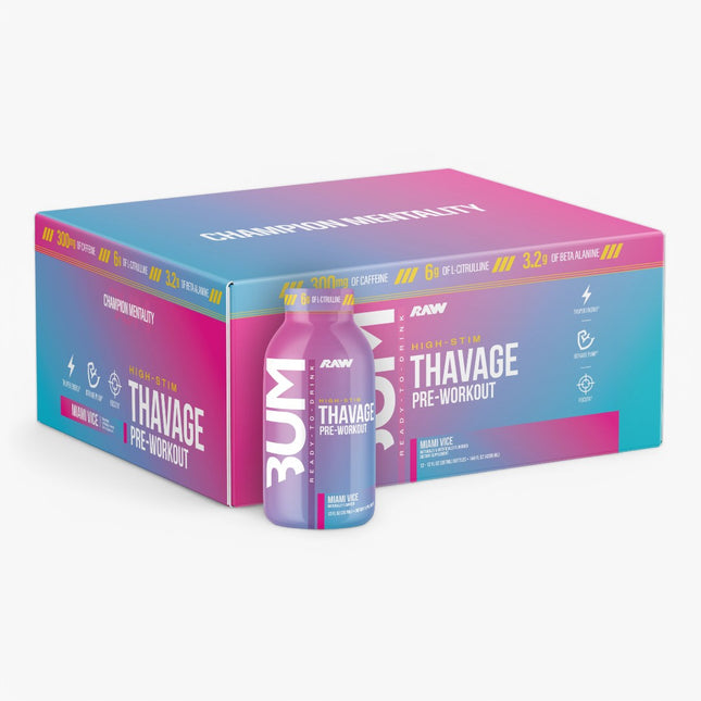 CBUM THAVAGE PREWORKOUT DRINK 12/12OZ MIAMI VICE