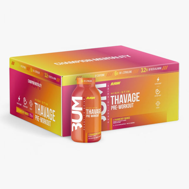 CBUM THAVAGE PREWORKOUT DRINK 12/12OZ STRAWBERRY MANGO