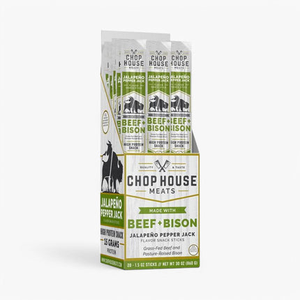CHOPPED HOUSE MEATS BEEF/BISON STICK 20/1.5OZ JALAPENO PEPPERJACK
