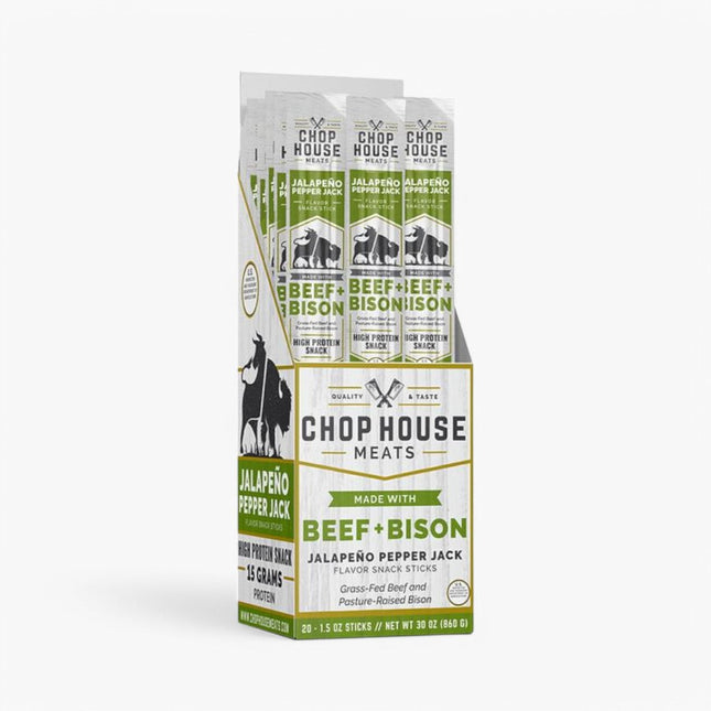 CHOPPED HOUSE MEATS BEEF/BISON STICK 20/1.5OZ JALAPENO PEPPERJACK