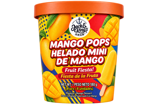 Jack & Kings Mango Pops Ice Cream 12/180g