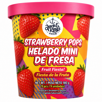 Jack & Kings Strawberry Pops Ice Cream 12/180g