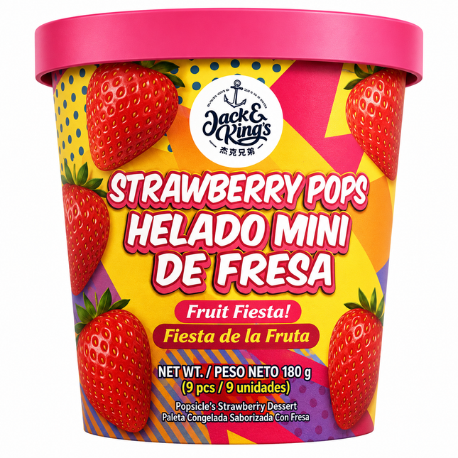 Jack & Kings Strawberry Pops Ice Cream 12/180g