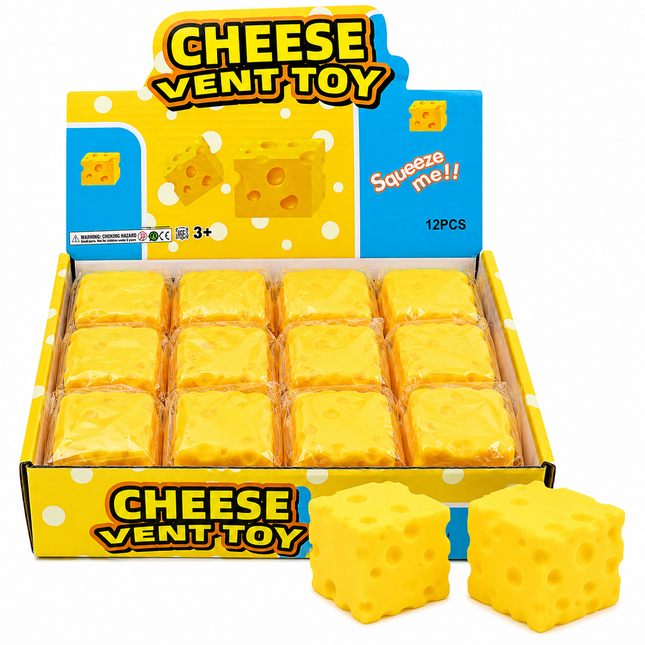 Squishy Cheese Toy - 12 PK