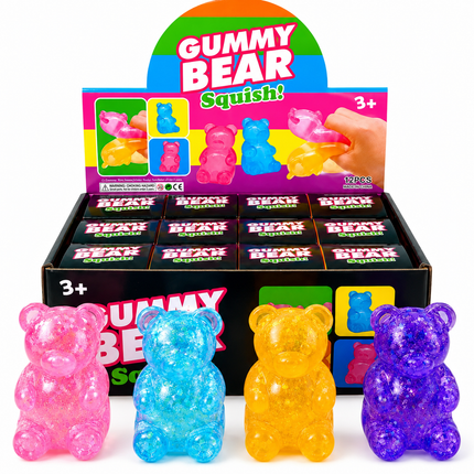 Squishy Glitter Bear - 12 PK