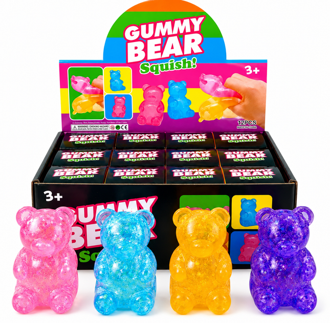 Squishy Glitter Bear - 12 PK