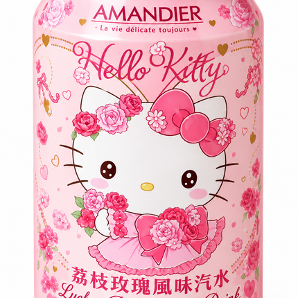 Hello Kitty Lychee Rose Soda 12/330mL (TAIWAN)