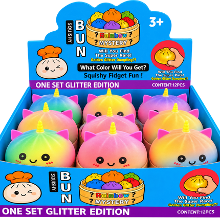 Squishy Rainbow Unicorn Dumplings - 12 PK Blind Box