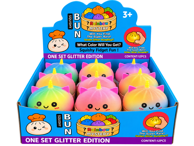 Squishy Rainbow Unicorn Dumplings - 12 PK Blind Box