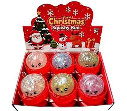 Christmas Antler Light Up Pectin Glitter Squishy  -  12 PK