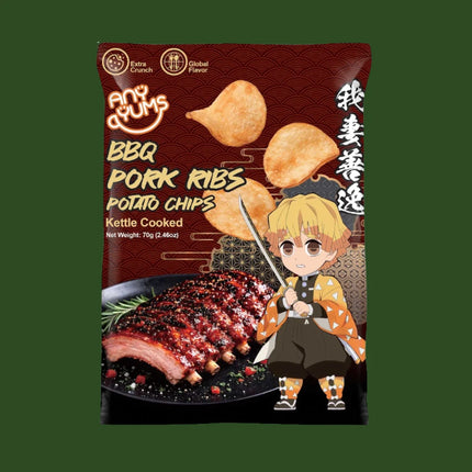 AnyYums Demon Slayer Kettle Cooked BBQ Chips 24/60g (TAIWAN)