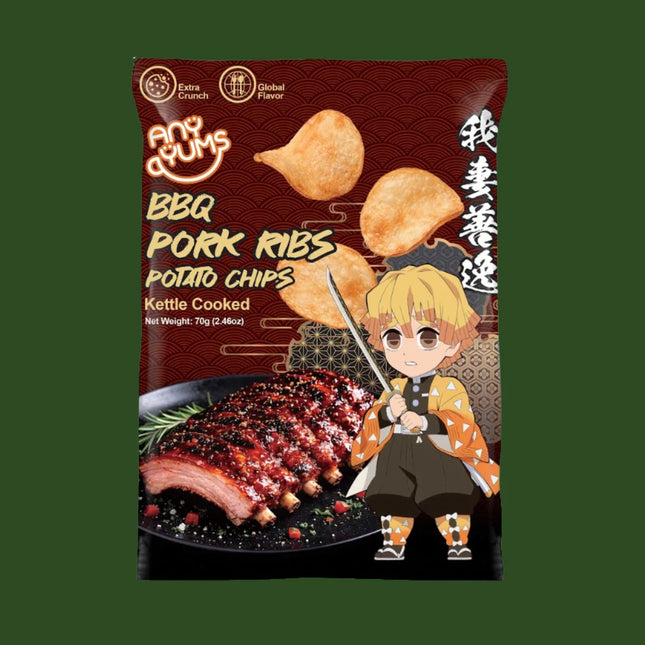 AnyYums Demon Slayer Kettle Cooked BBQ Chips 24/60g (TAIWAN)