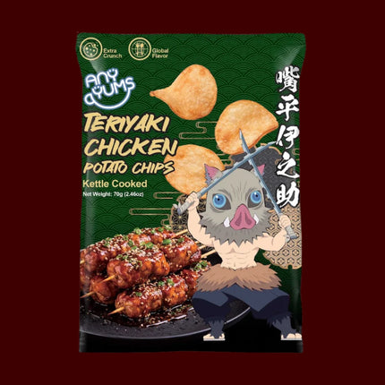 AnyYums Demon Slayer Kettle Cooked Teriyaki Chicken Chips 24/60g (TAIWAN)