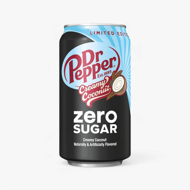 Dr. Pepper Creamy Coconut Soda Zero Sugar 12 Oz 24 Pack