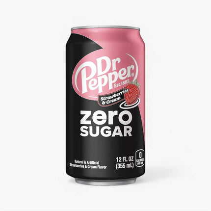 Dr. Pepper Strawberries & Cream Soda Zero Sugar 12 Oz 24 Pack