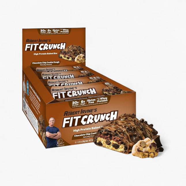 FIT CRUNCH PROTEIN BARS 12/88G CHOCOLATE CHIP COOKIE DOUGH