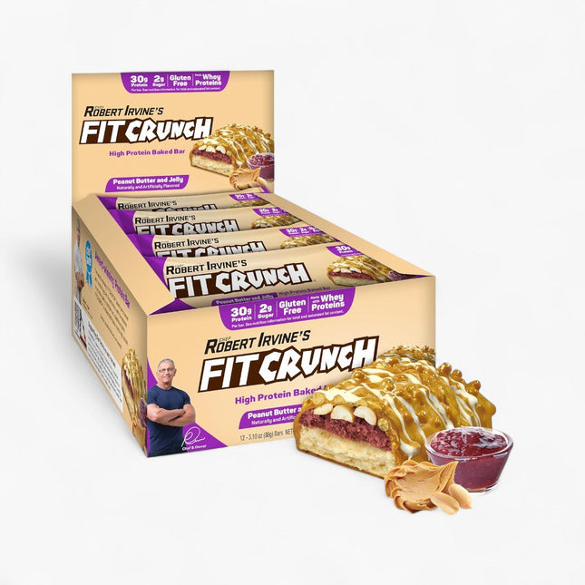 FIT CRUNCH PROTEIN BARS 12/88G PEANUT BUTTER & JELLY
