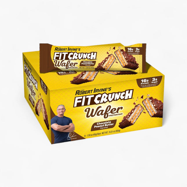 FIT CRUNCH WAFER PROTEIN BARS 9/45G PEANUT BUTTER