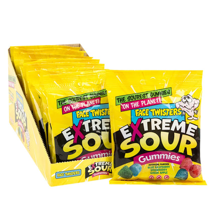 Face Twisters Xtreme Sour Gummy 12/3.5OZ