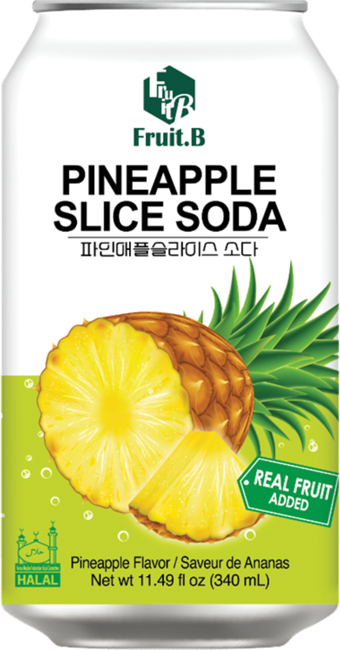 Fruit B Pineapple Slice Soda 24/340mL (KOREA)