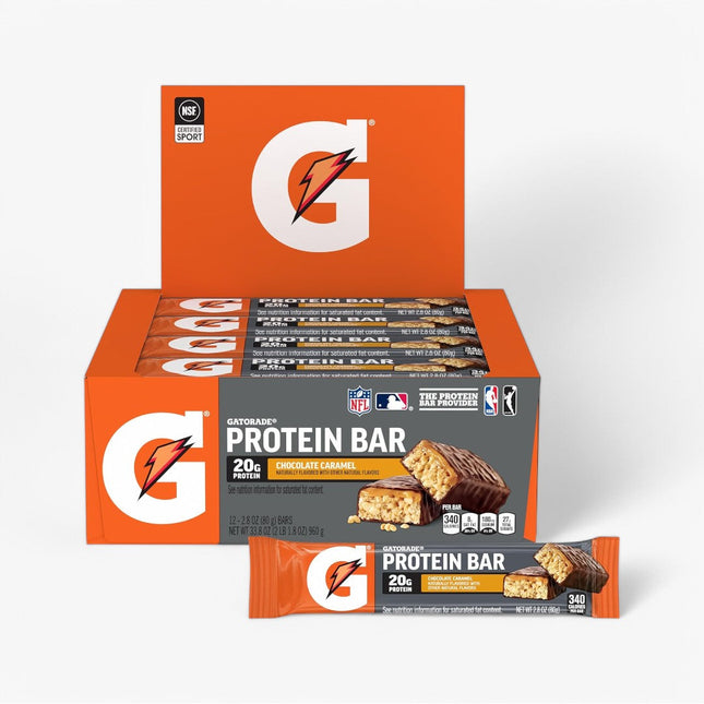 GATORADE PROTEIN BAR 12/2.8OZ CARAMEL CHOCOLATE PROTEIN BAR 12/2.8OZ CARAMEL CHOCOLATE
