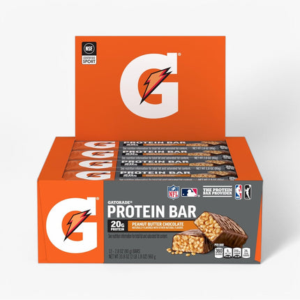GATORADE PROTEIN BAR 12/2.8OZ PEANUT BUTTER CHOCOLATE