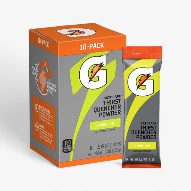 GATORADE THIRST QUENCHER POWDER STICKS 10PK LEMON LIME