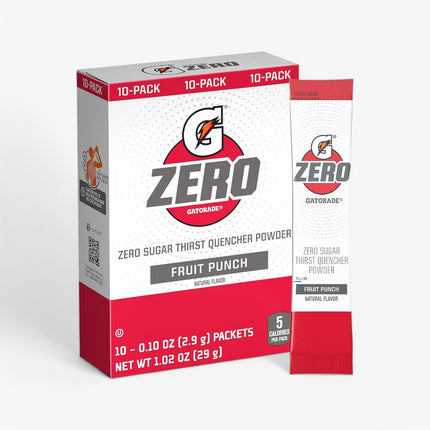 GATORADE ZERO THIRST QUENCHER POWDER STICKS 10/PK FRUIT PUNCH