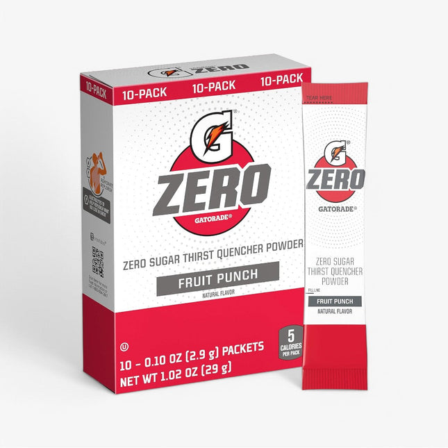 GATORADE ZERO THIRST QUENCHER POWDER STICKS 10/PK FRUIT PUNCH