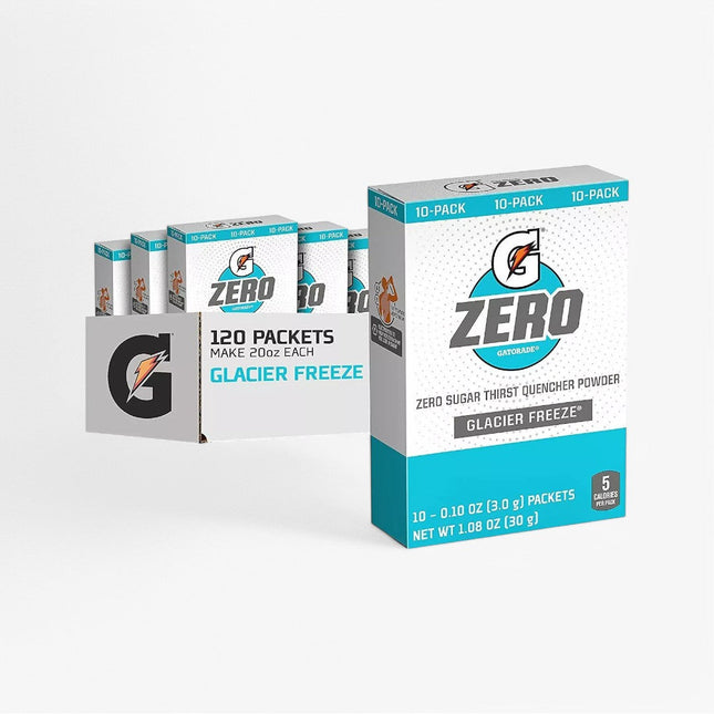 GATORADE ZERO THIRST QUENCHER POWDER STICKS 10/PK GOLIACIER FREEZE