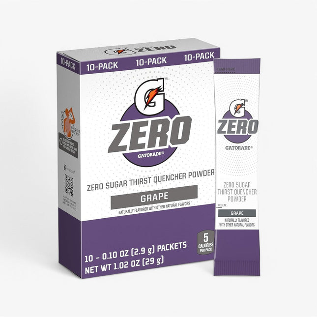 GATORADE ZERO THIRST QUENCHER POWDER STICKS 10/PK GRAPE