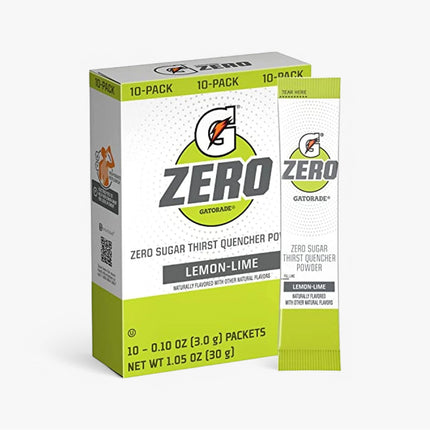 GATORADE ZERO THIRST QUENCHER POWDER STICKS 10/PK LEMON LIME