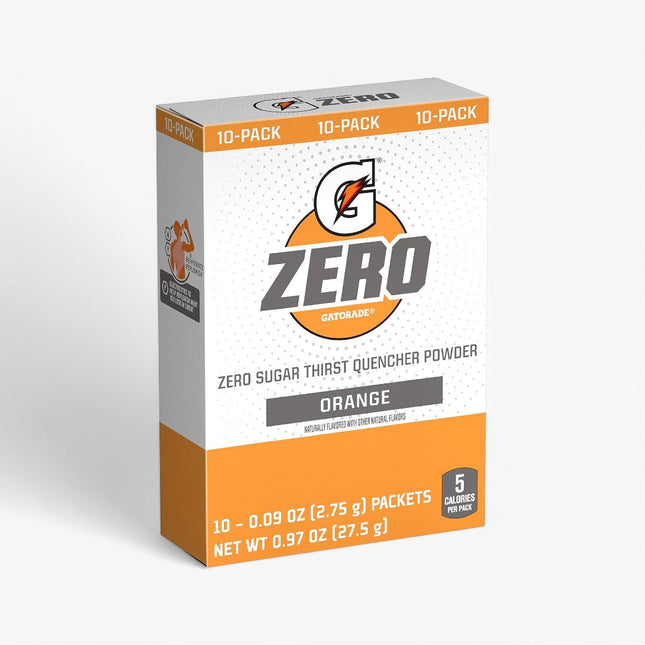 GATORADE ZERO THIRST QUENCHER POWDER STICKS 10/PK ORANGE