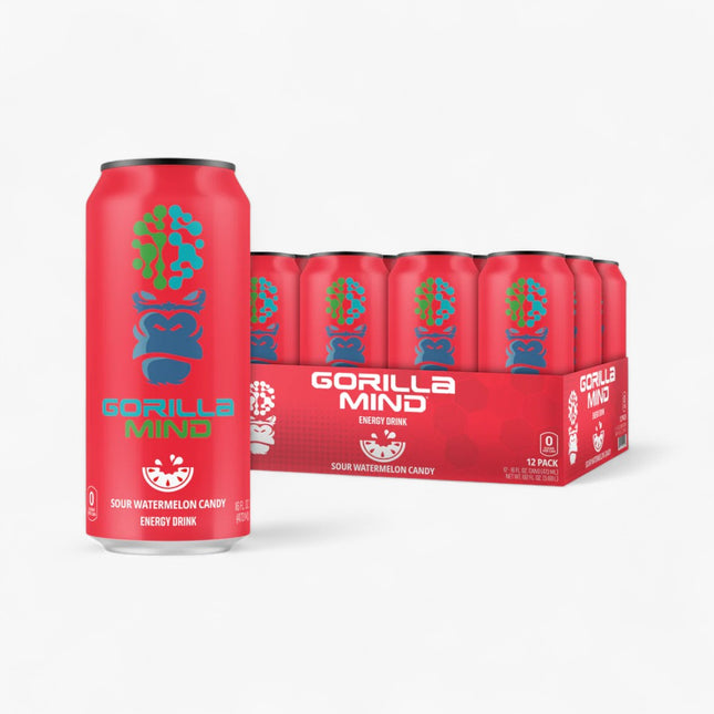 GORILLA MIND ENERGY DRINK 12/16OZ SOUR WATERMELON CANDY