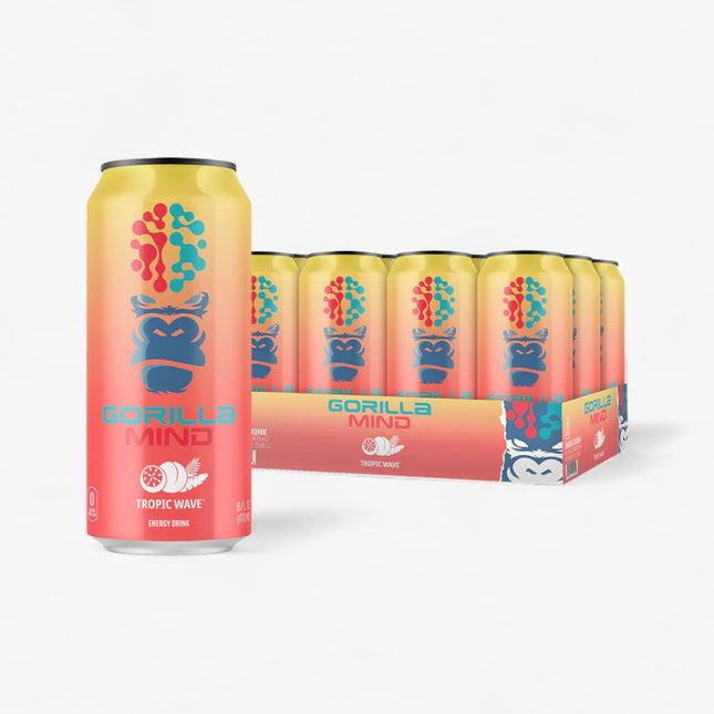 GORILLA MIND ENERGY DRINK 12/16OZ TROPIC STORM TROPIC WAVE