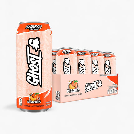Ghost Energy Peaches Energy Drink – 12 Pack × 16 oz Cans