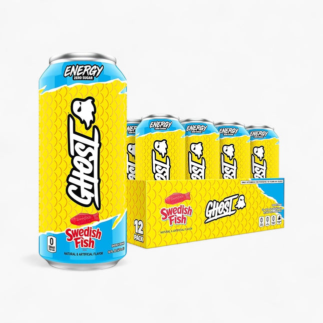 GHOST ENERGY SWEDISH FISH ENERGY DRINK – 12 PACK × 16 OZ CANS