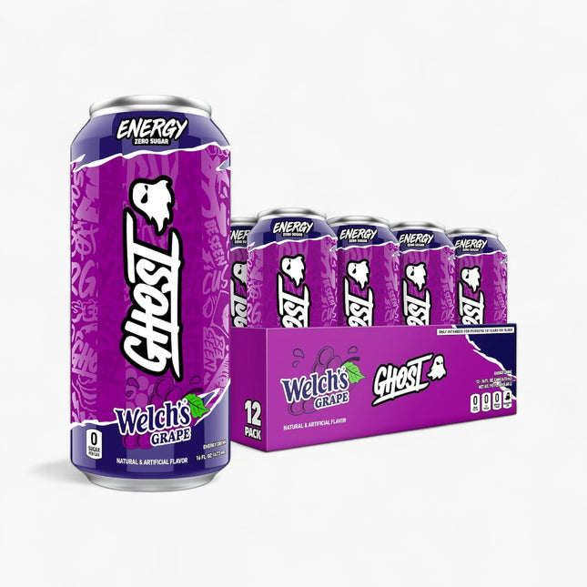 GHOST ENERGY WELCH’S GRAPE ENERGY DRINK – 12 PACK × 16 OZ CANS